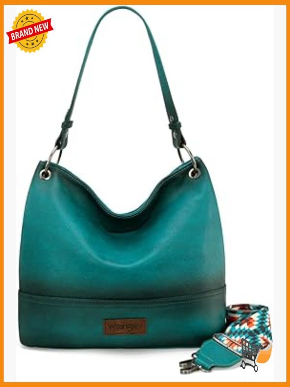 Vegan Leather Hobo Bag with Crossbody Strap - Medium